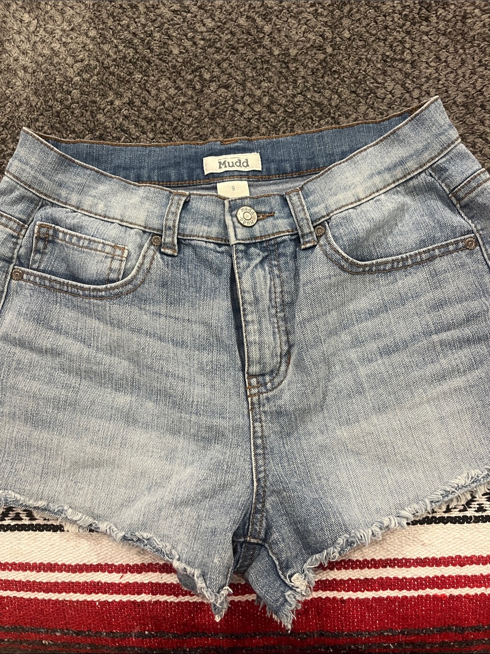 Mudd Faded Light Blue Denim Cutoff Shorts